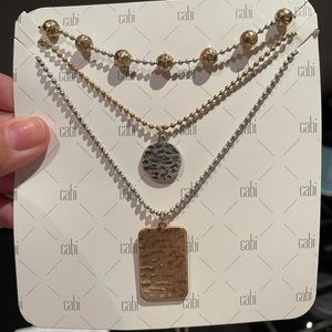 Cabi 3-Tiered Necklace Mixed Metals Dog Tags
